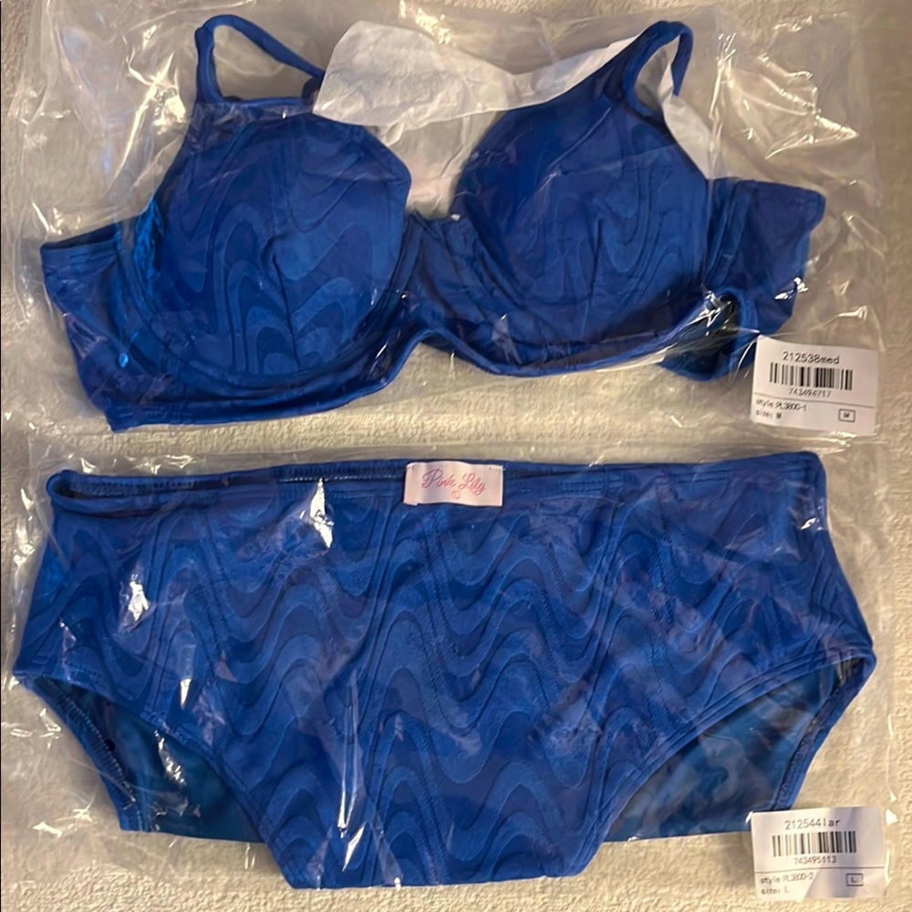 Women’s Lake Day Blue Textured Bikini